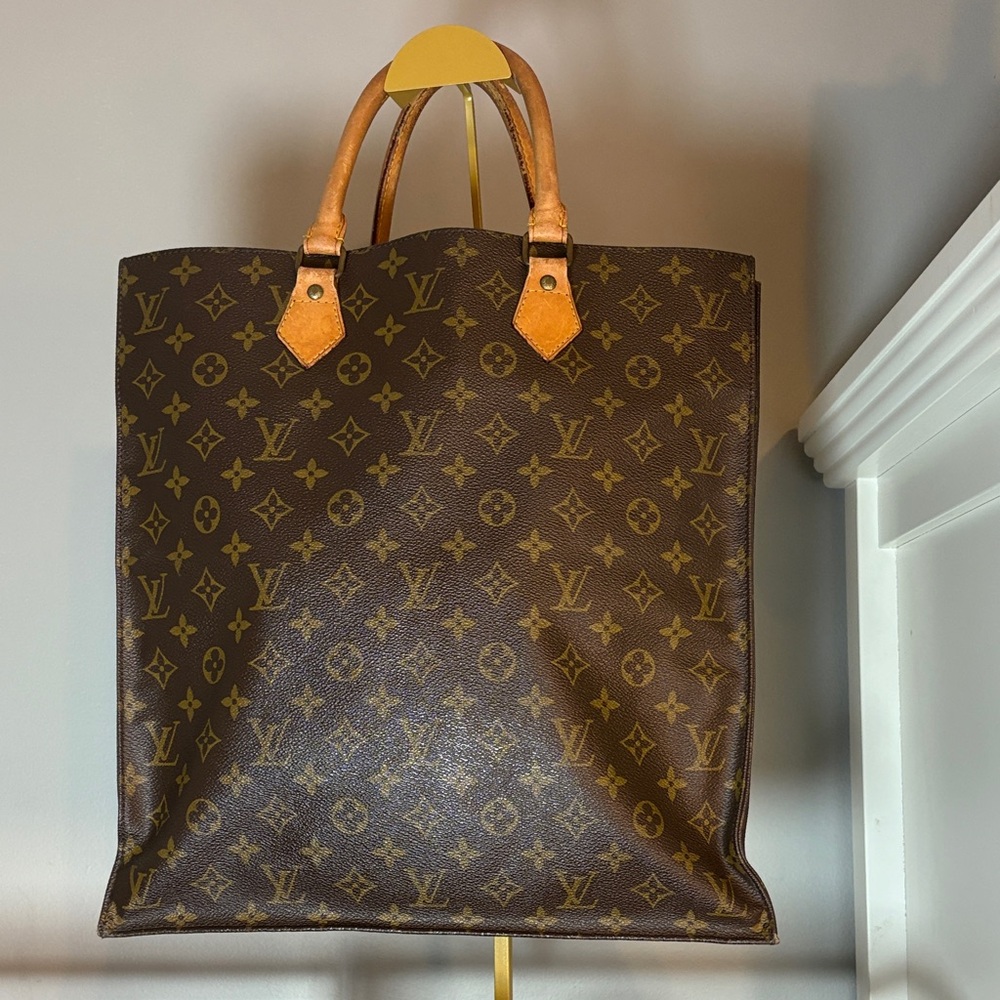 Louis Vuitton Monogram Tote with Tan Handles